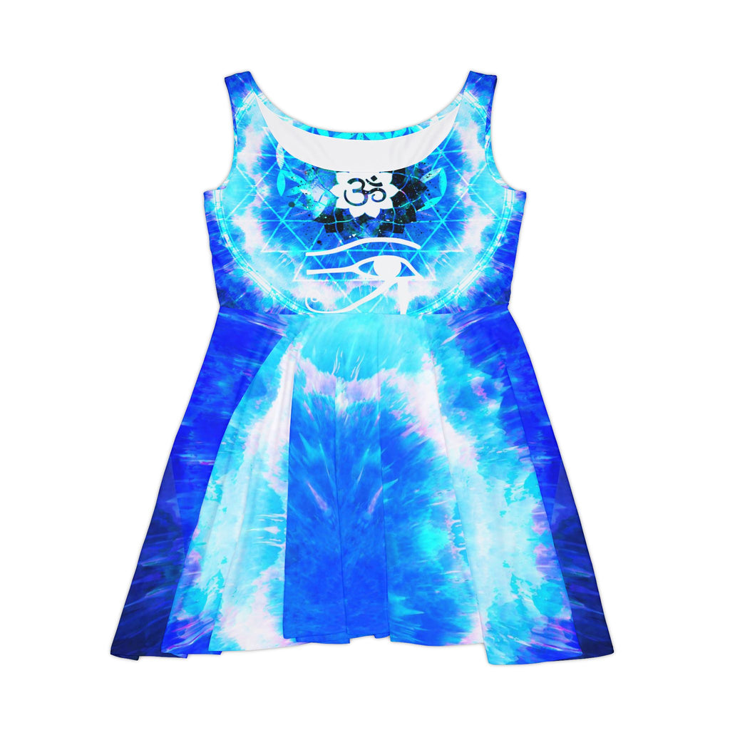 Amen Jin's Blue Sun Fairy Om Meditations Women's Skater Dress