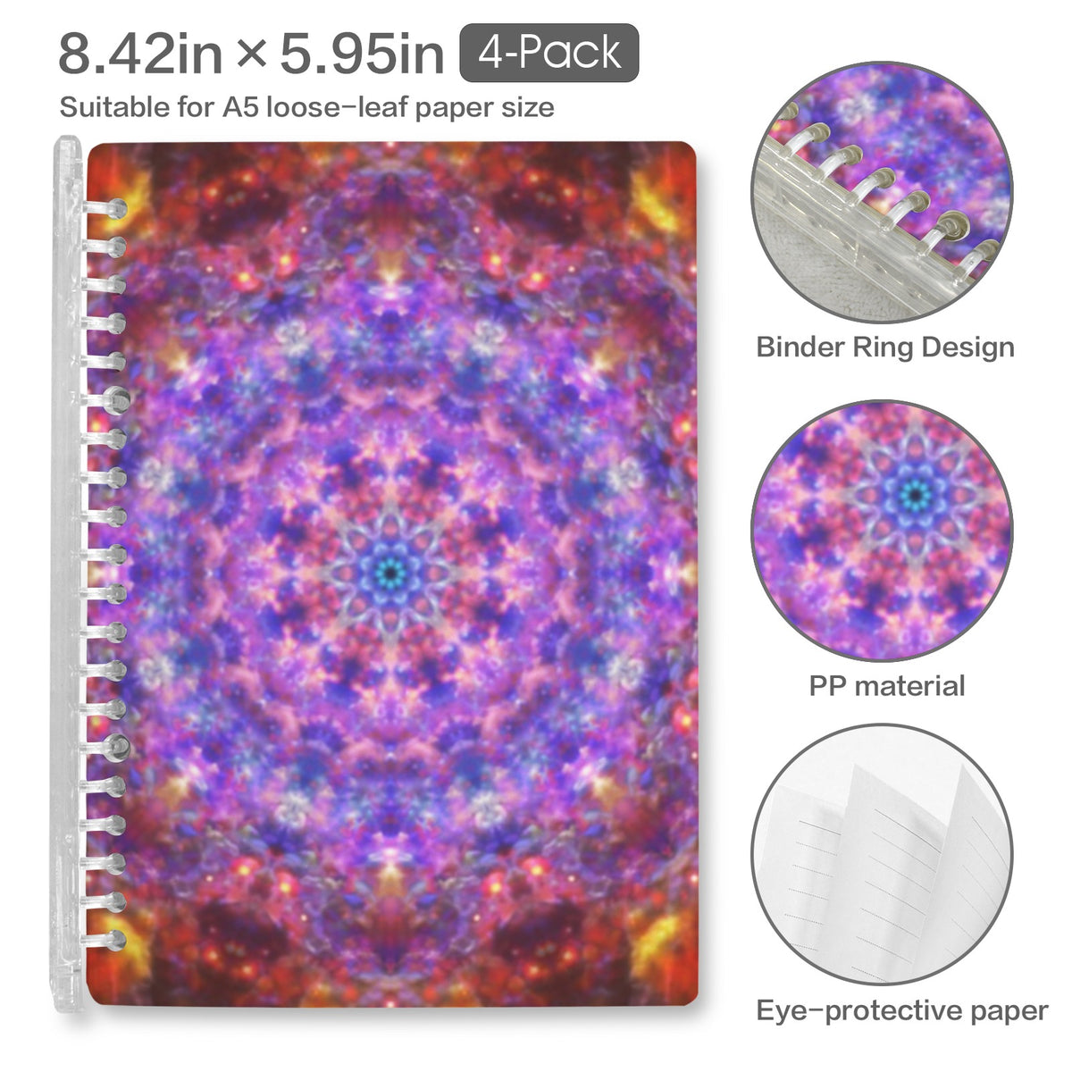 Katerina's Tears Desires Loose-Leaf Notebooks ( Cover Print, 4-Pack ) | Ships from USA