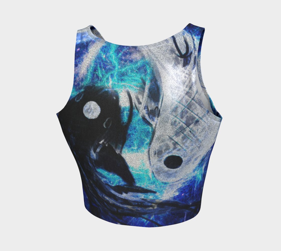 Katerina's Electric Dragon Fire Desires Koi Dreams Athletic Crop Top
