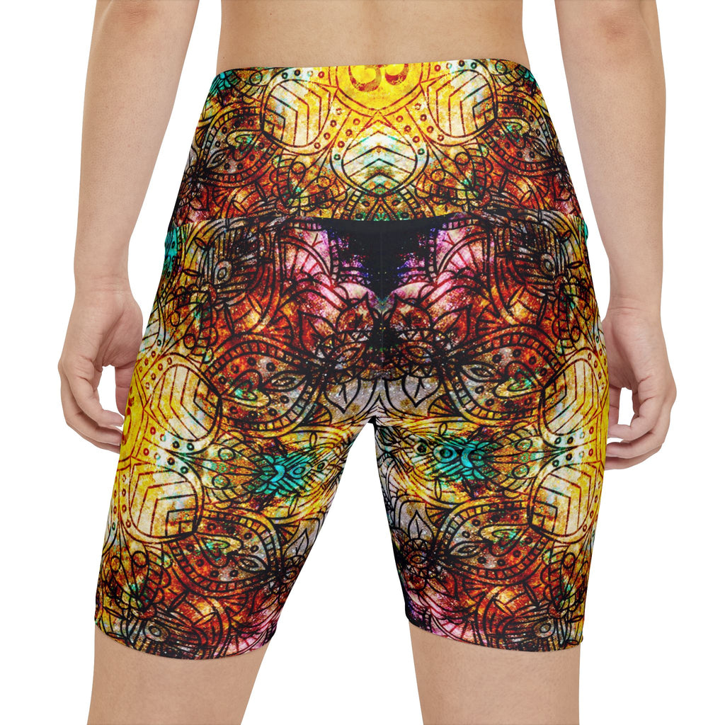Amen Jin's Desires to Breathe Again Om Meditations Women's Workout Shorts