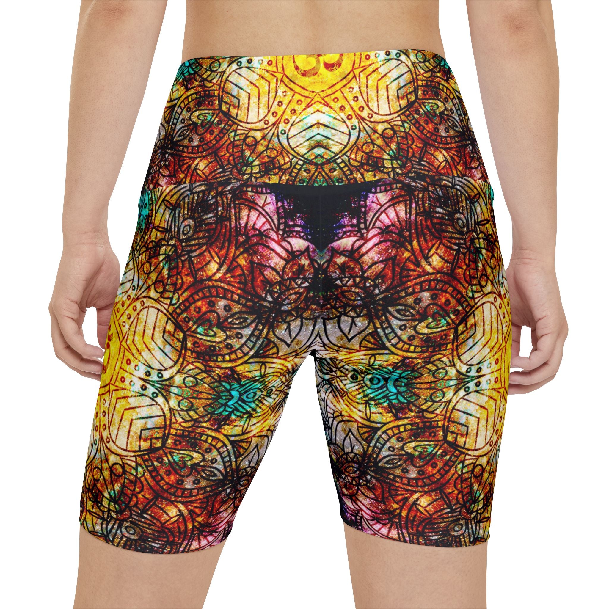 Amen Jin's Desires to Breathe Again Om Meditations Women's Workout Shorts