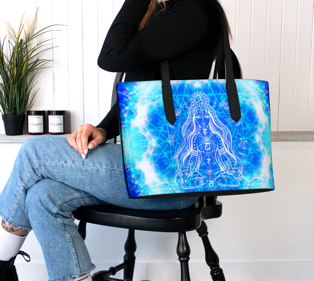 Amen Jin's Blue Sun Desires Cosmic Meditations Vegan Leather Tote