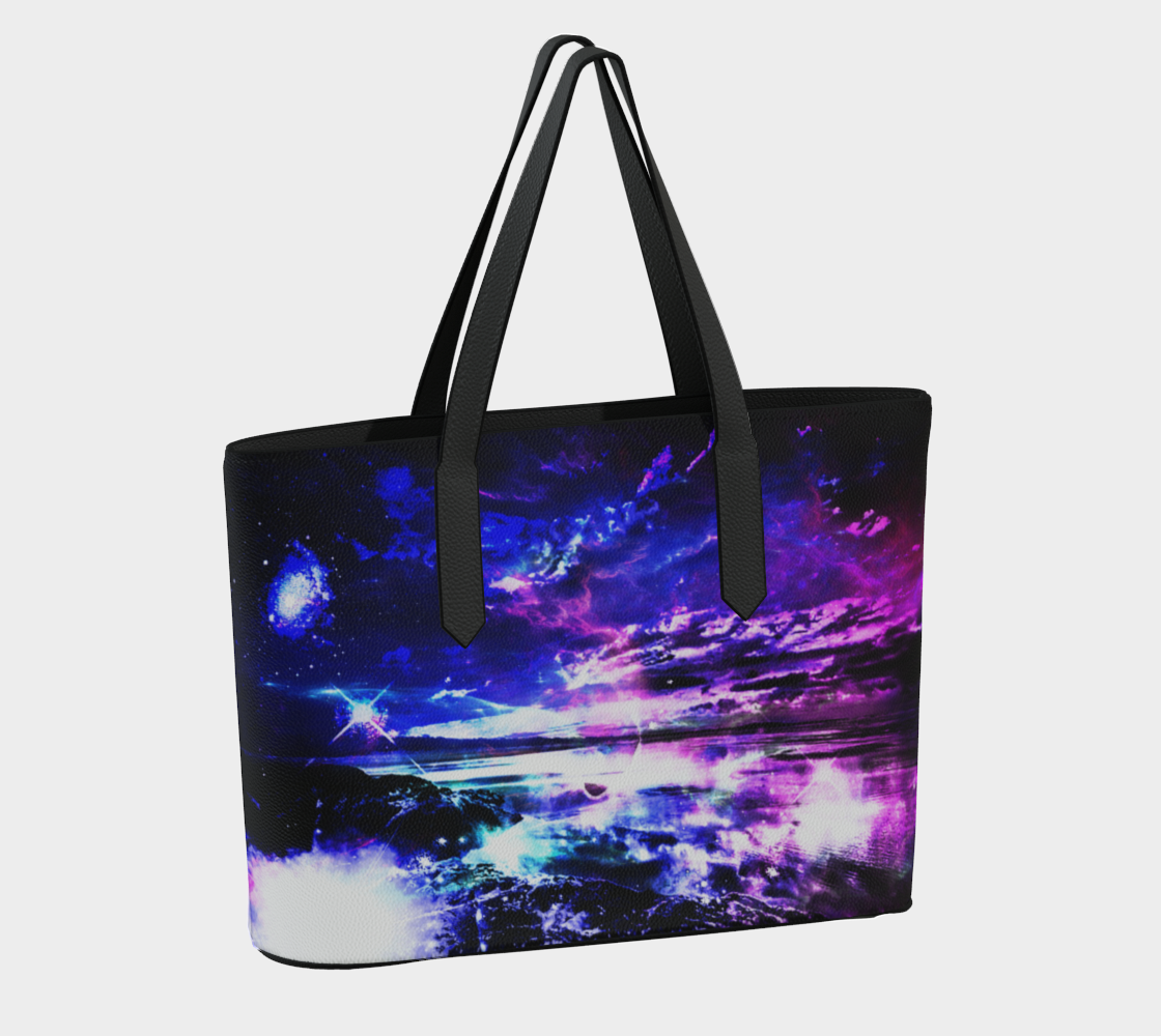 Amethyst Dancing Sea Dreams Vegan Leather Tote Bag
