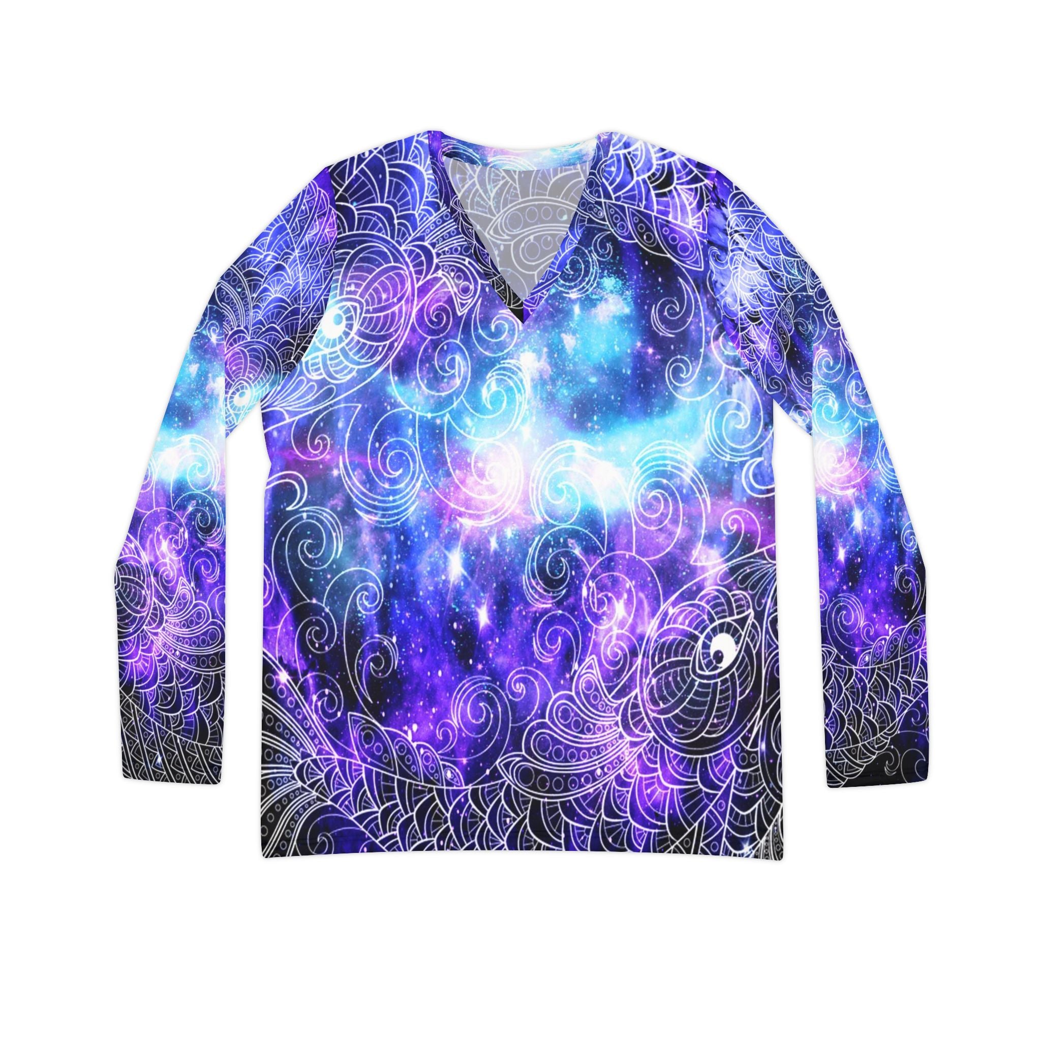 Mystic Koi Dreams Long Sleeve V-neck Shirt