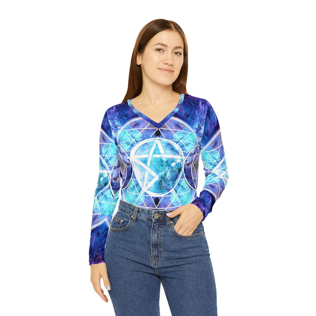 Amen Jin's Dragon's Gate Triple Goddess Meditations Long Sleeve V-neck