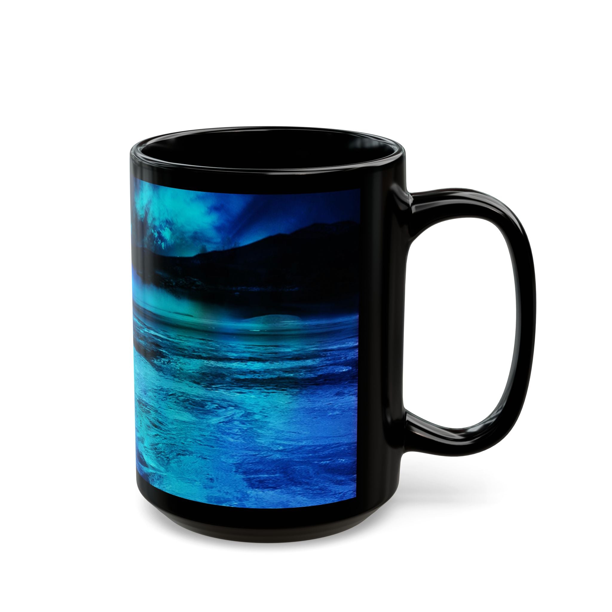 Dancing Lights Dreams Black Mug