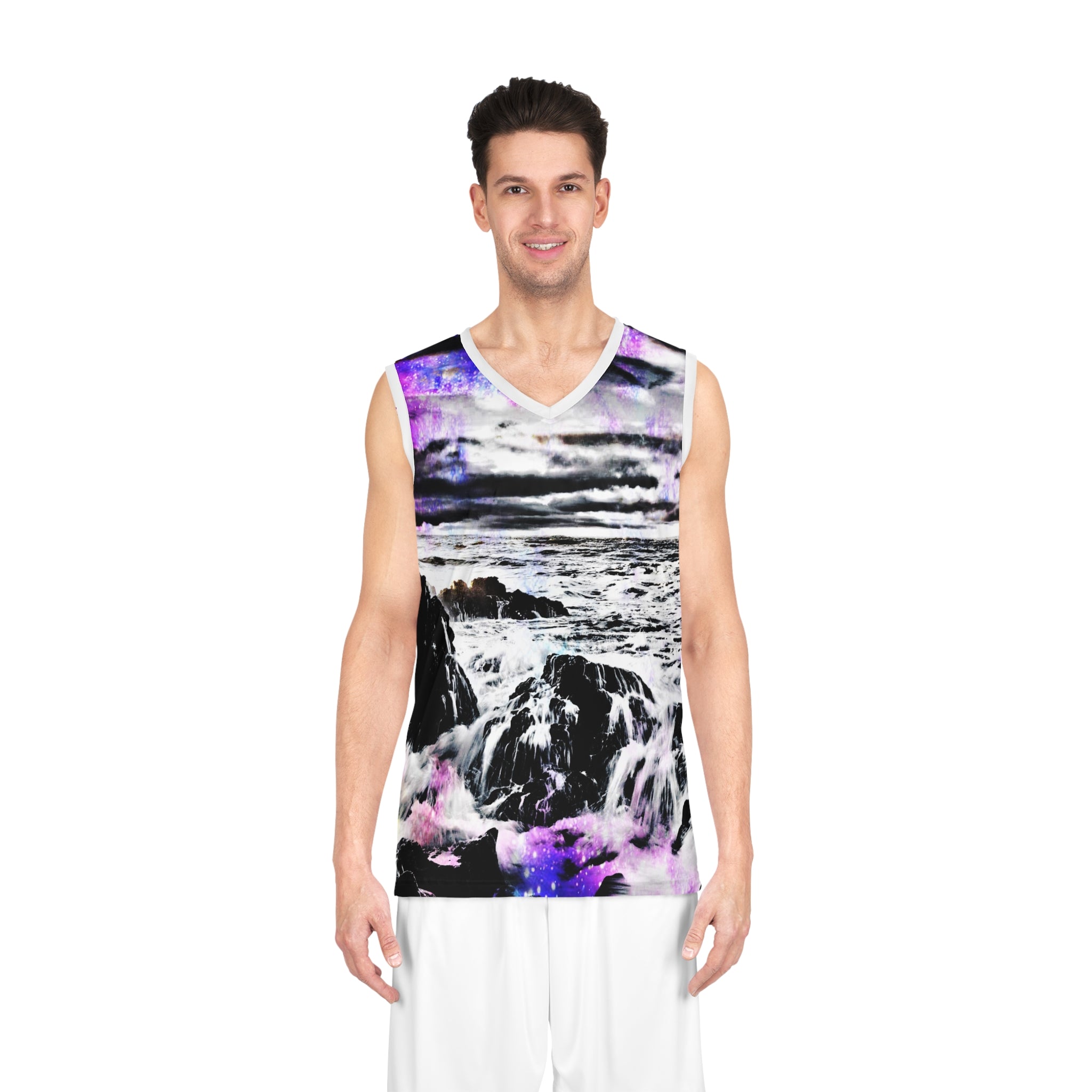 Rainbow Universe Cosmic Falls Dreams Basketball Jersey