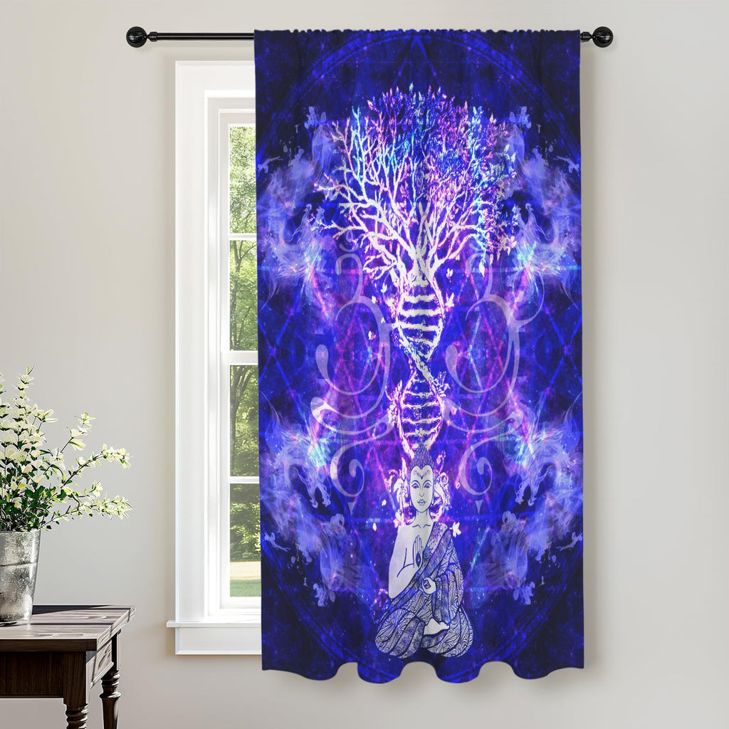 Katerina's Dragon's Eye Desires Buddha Meditations Window Curtain 52" x 63" ( 1 Piece ) | Ships from USA