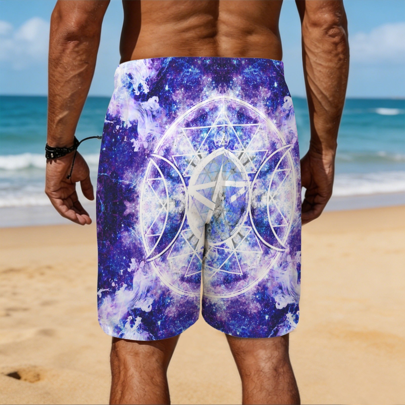 Amen Jin's Katerina's Dracularian Dragoness Triple Goddess Meditations Men's All Over Print Beach Shorts (Sets 26) | Ships from USA
