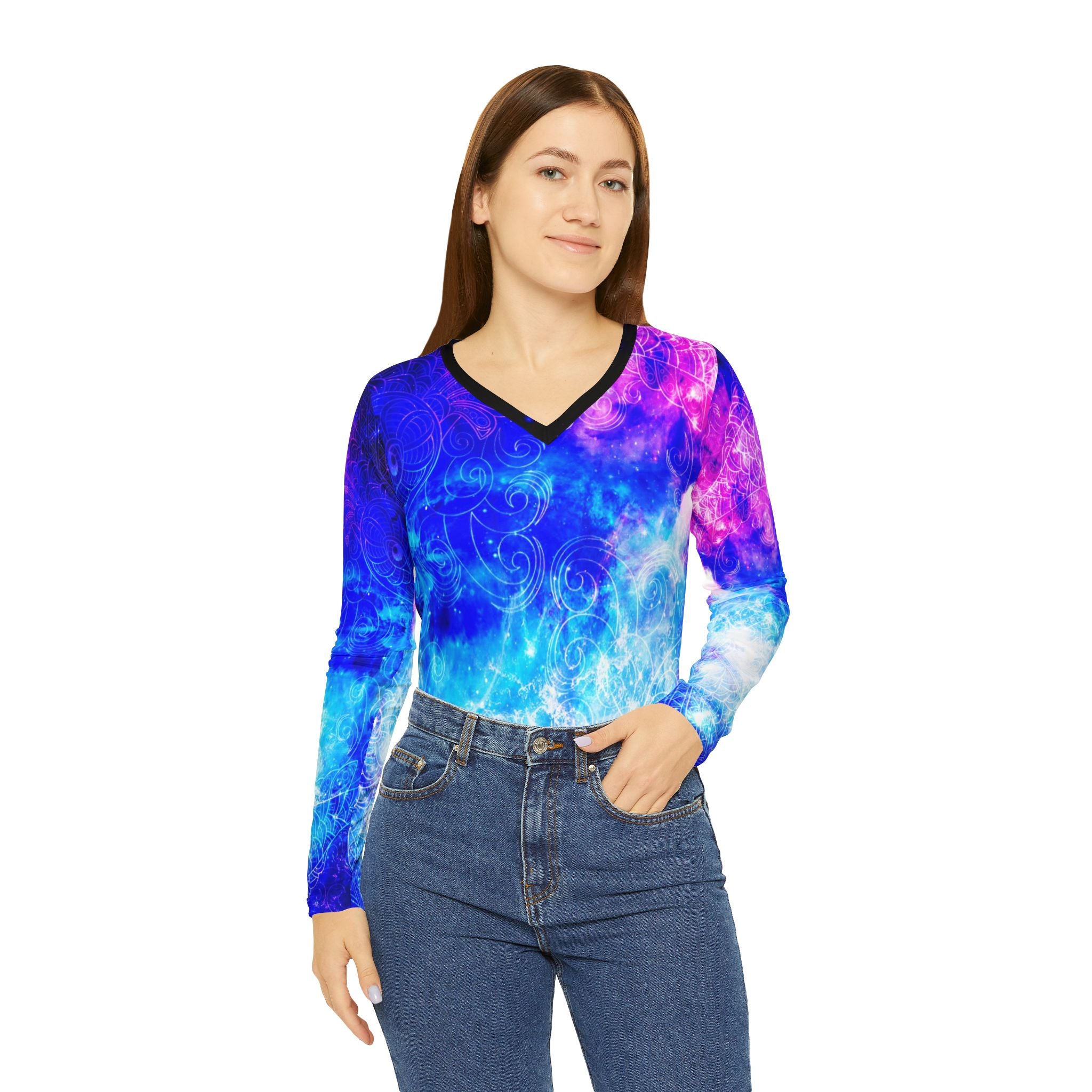 Lover's Creation's Heaven Koi Dreams Long Sleeve V-neck Shirt