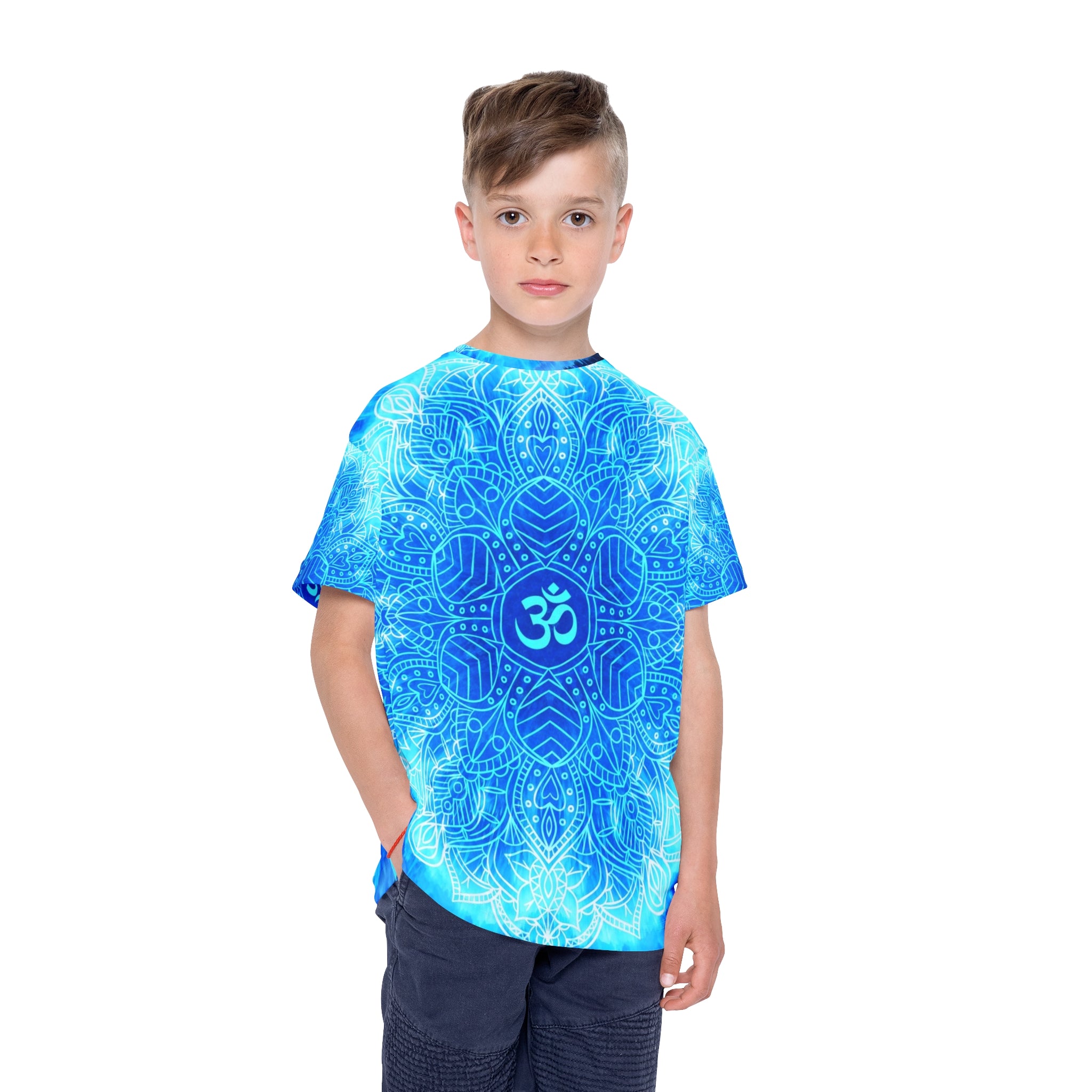 Amen Jin's Blue Fire Om Meditations Kids Sports Jersey