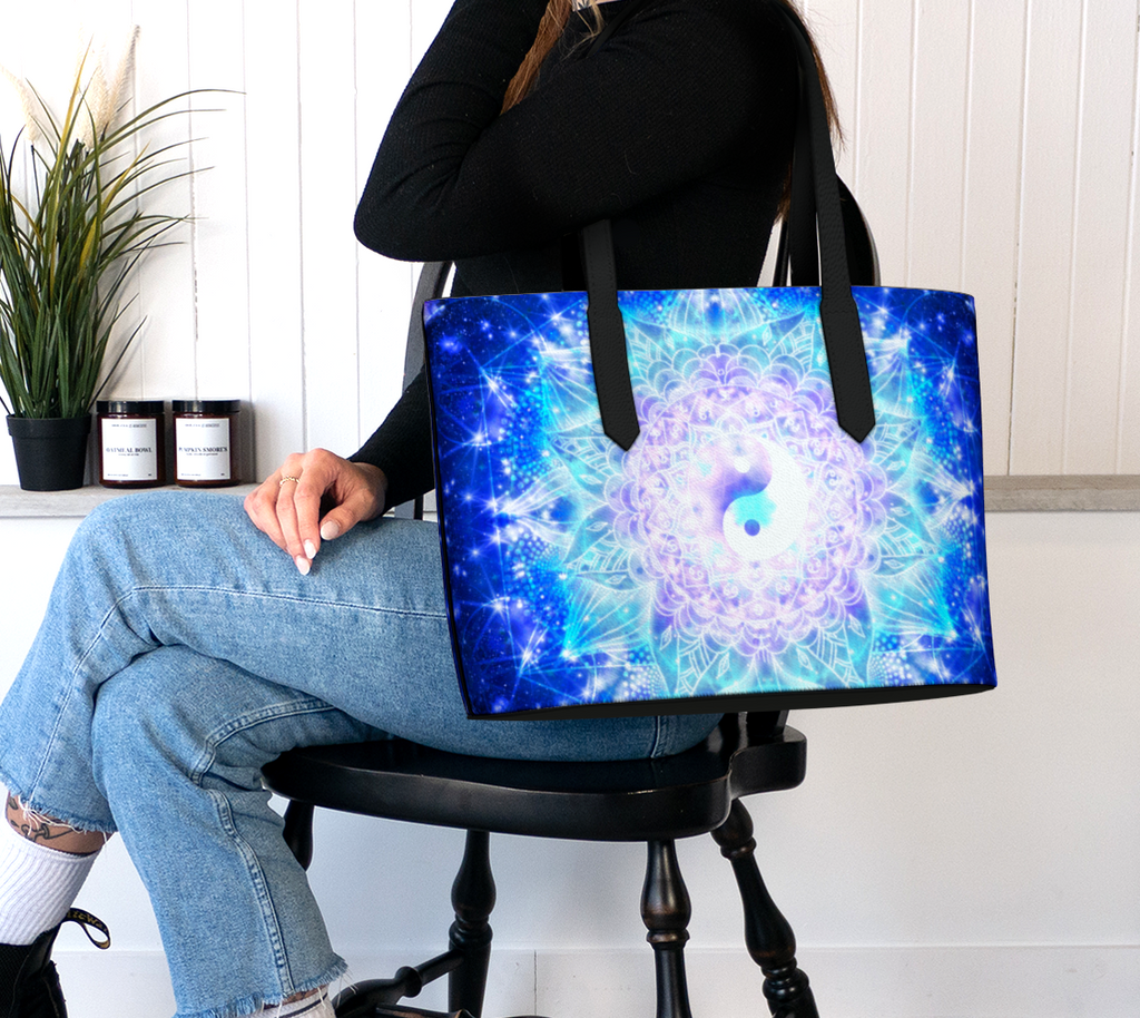 Amen Jin's Katerina's Eros & Psyche Desires Yin Yang Meditations Vegan Leather Tote Bag