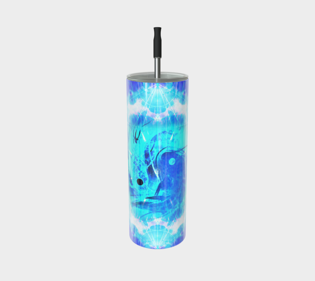 Amen Jin's Blue Sun Koi Meditations Stainless Steel Tumbler
