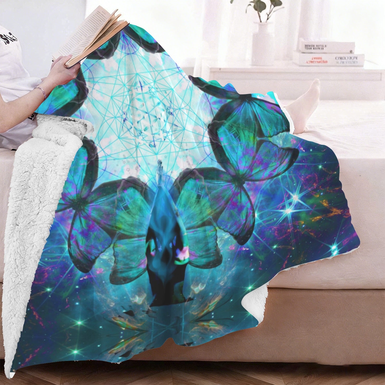 Katerina's Now & Forever Metamorphosis Meditations Sherpa Fleece Blanket 60" x 80" | Ships from USA