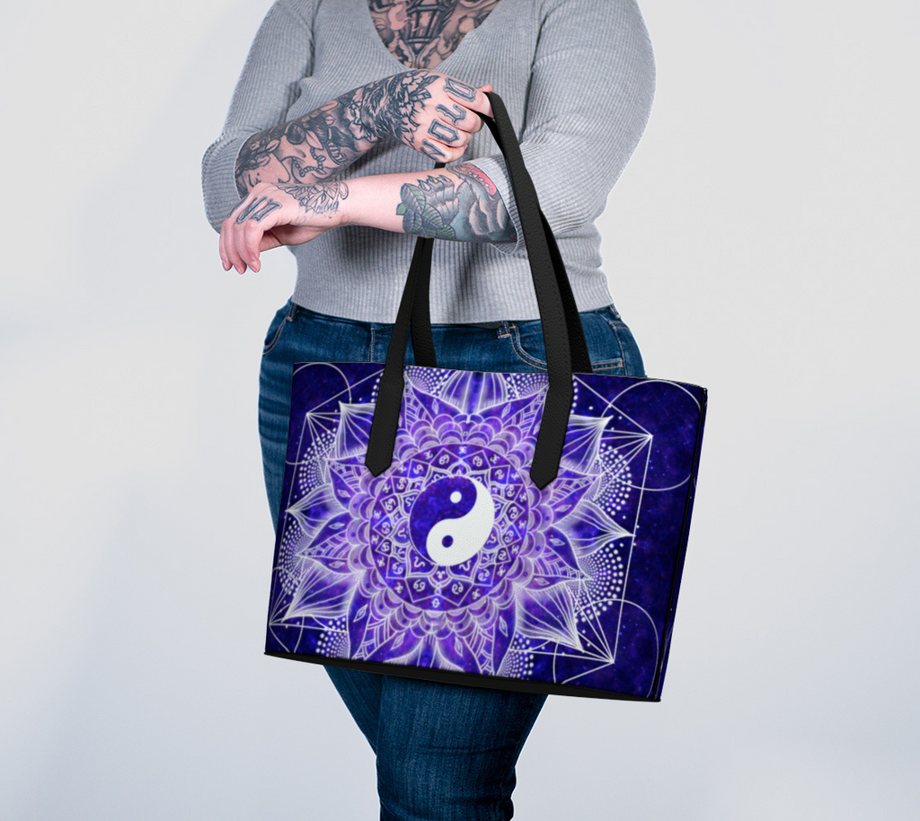 Katerina's Dragon's Eye Desires Yin Yang Meditations Vegan Leather Tote Bag