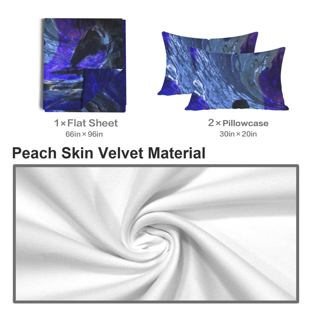 Katerina's Dragon's Eye Koi Desires 3-Piece Bedding Set (Bed Sheet + Pillowcases)  | Ships from USA