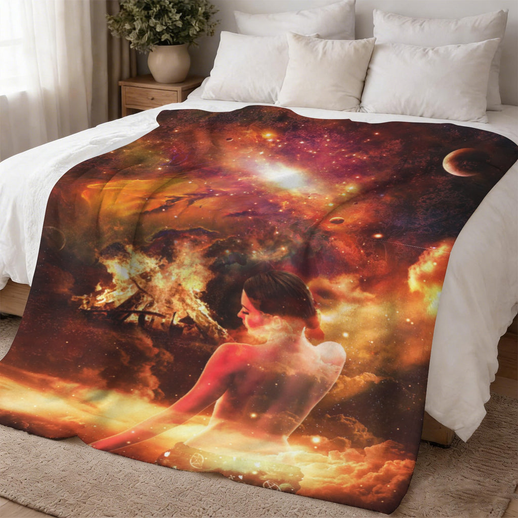 Samhain Magical Night Dreams Sherpa Fleece Blanket 60" x 80" | Ships from USA