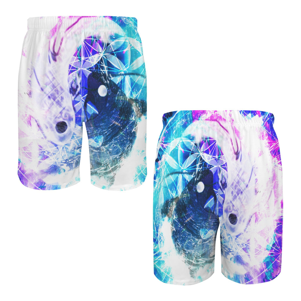 Creation's Koi Meditations Men's All Over Print Beach Shorts (Sets 26) | Ships from USA