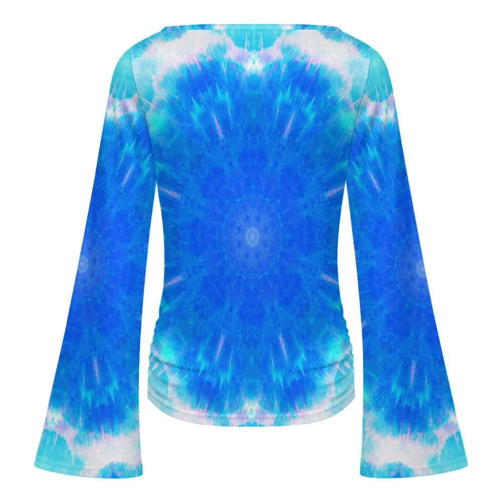 Amen Jin's Blue Sun Desires Women's Boat Neck Bell Sleeve T-shirt