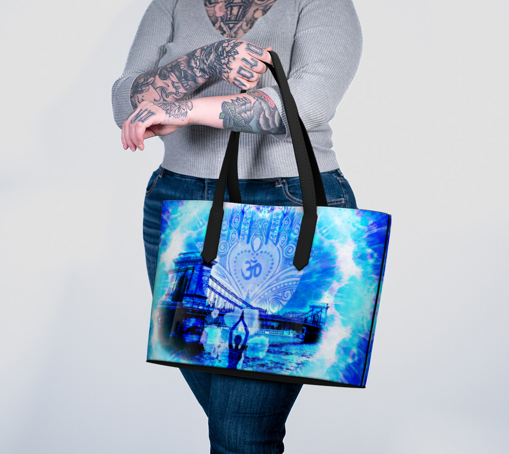 Katerina's Blue Sun Desires Budapest Meditations Vegan Leather Tote Bag