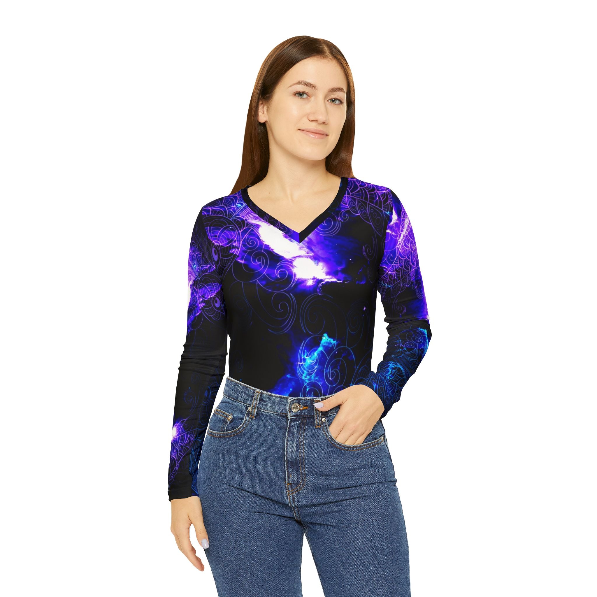 Ad Amorem Amisi Koi Dreams Long Sleeve V-neck Shirt