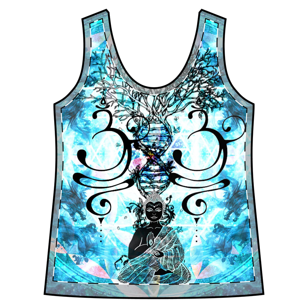 Amen Jin's All the White Horses Buddha Meditations Women's Racerback Tank