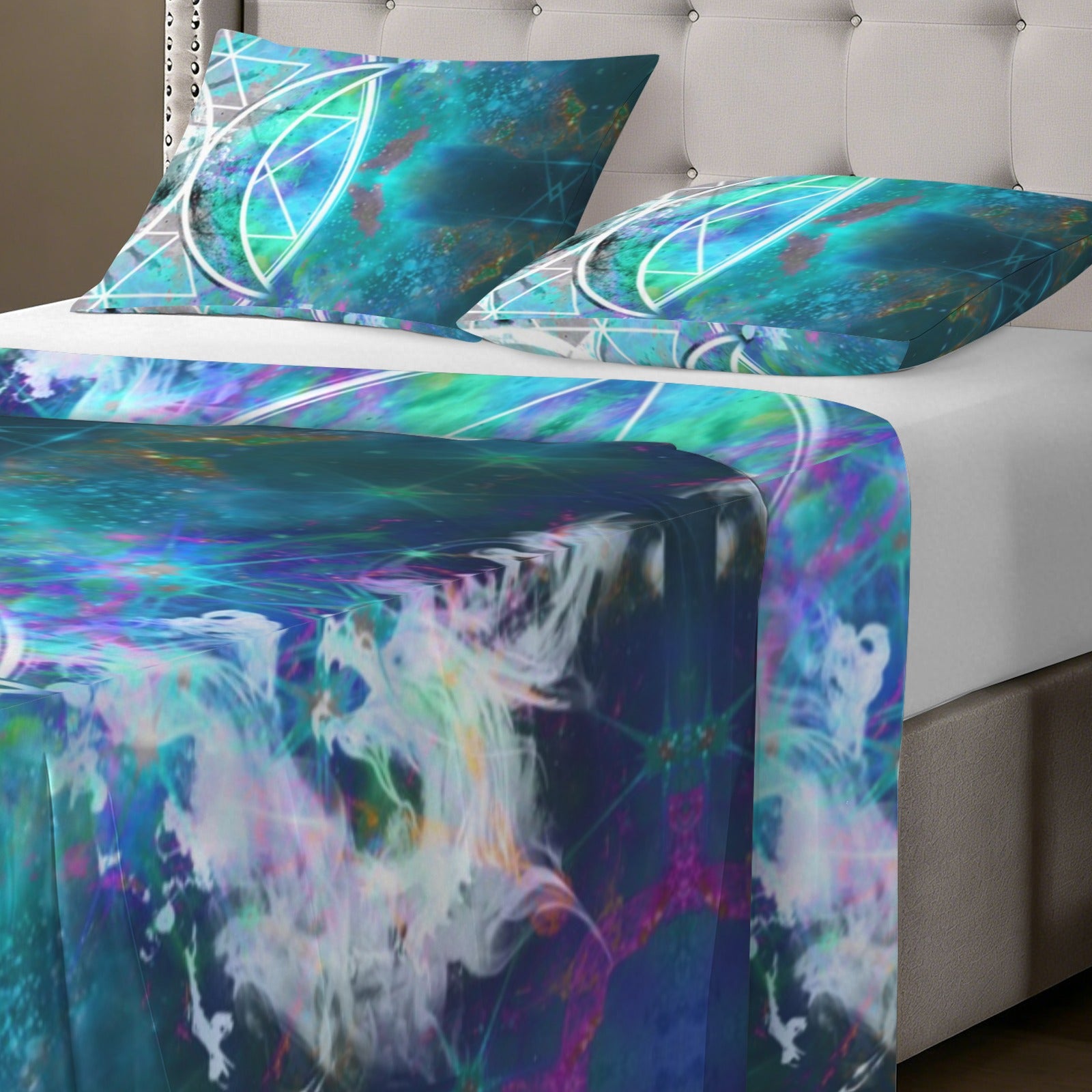 Katerina's Now & Forever Triple Goddess Meditations 3-Piece Bedding Set (Bed Sheet + Pillowcases)  | Ships from USA