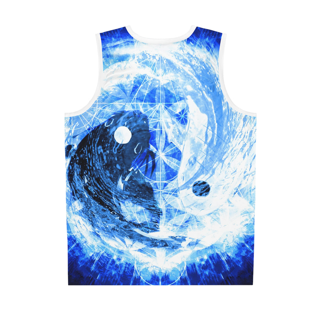 Amen Jin's Blue Sun Koi Meditations Basketball Jersey