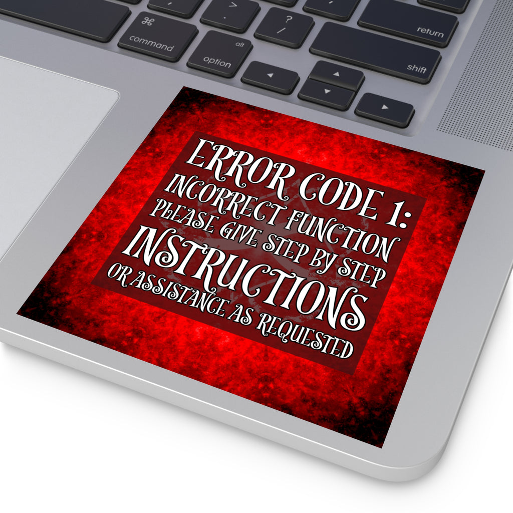 Katerina's Battle Symphony Red Instead Desires 2022 "Error Code 1" Square Stickers, Indoor\Outdoor