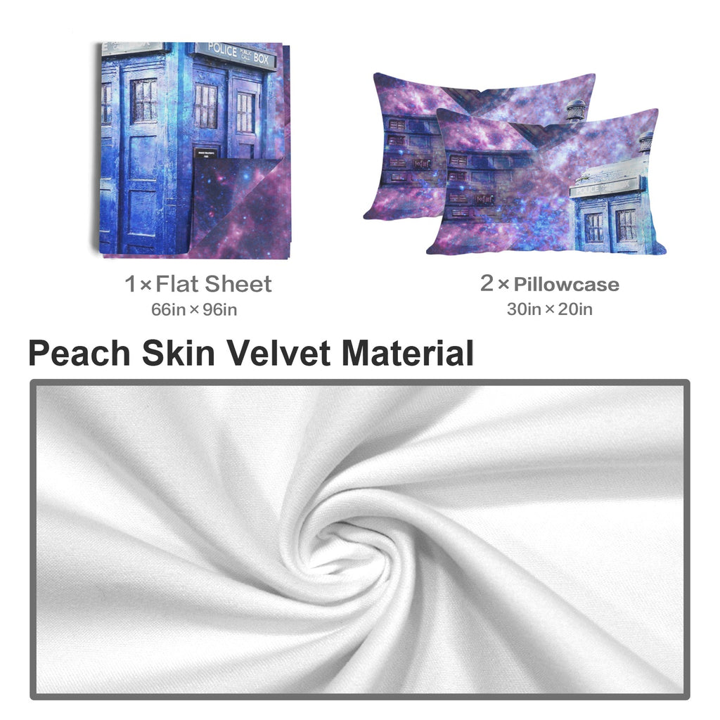 Katerina's Through Time & Space Doctor Desires 3-Piece Bedding Set (Bed Sheet + Pillowcases)  | Ships from USA