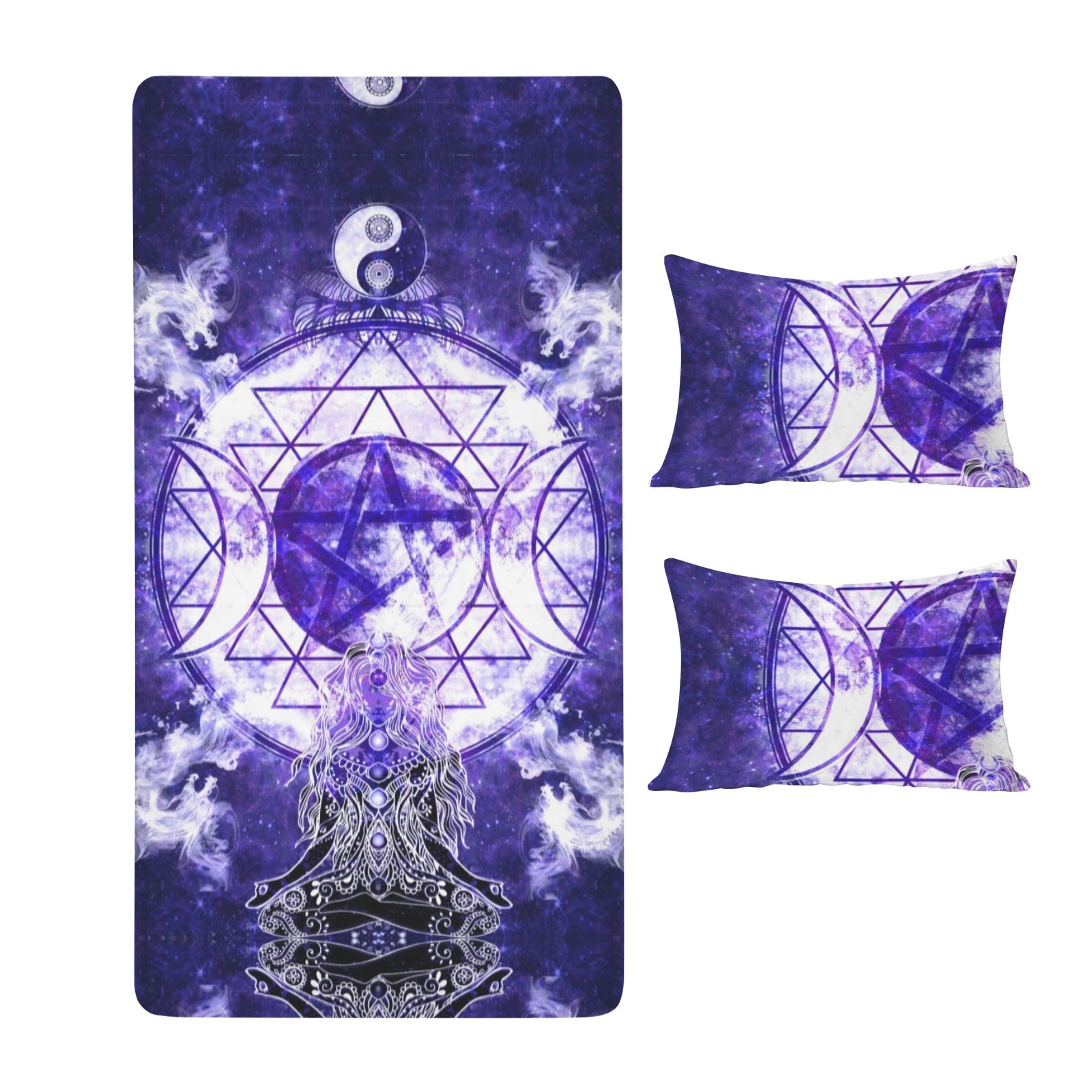 Katerina's Dragon's Eye Magickal Awakening Meditations Twin Bedding Set (Fitted Sheet + Pillowcases) | Ships from USA