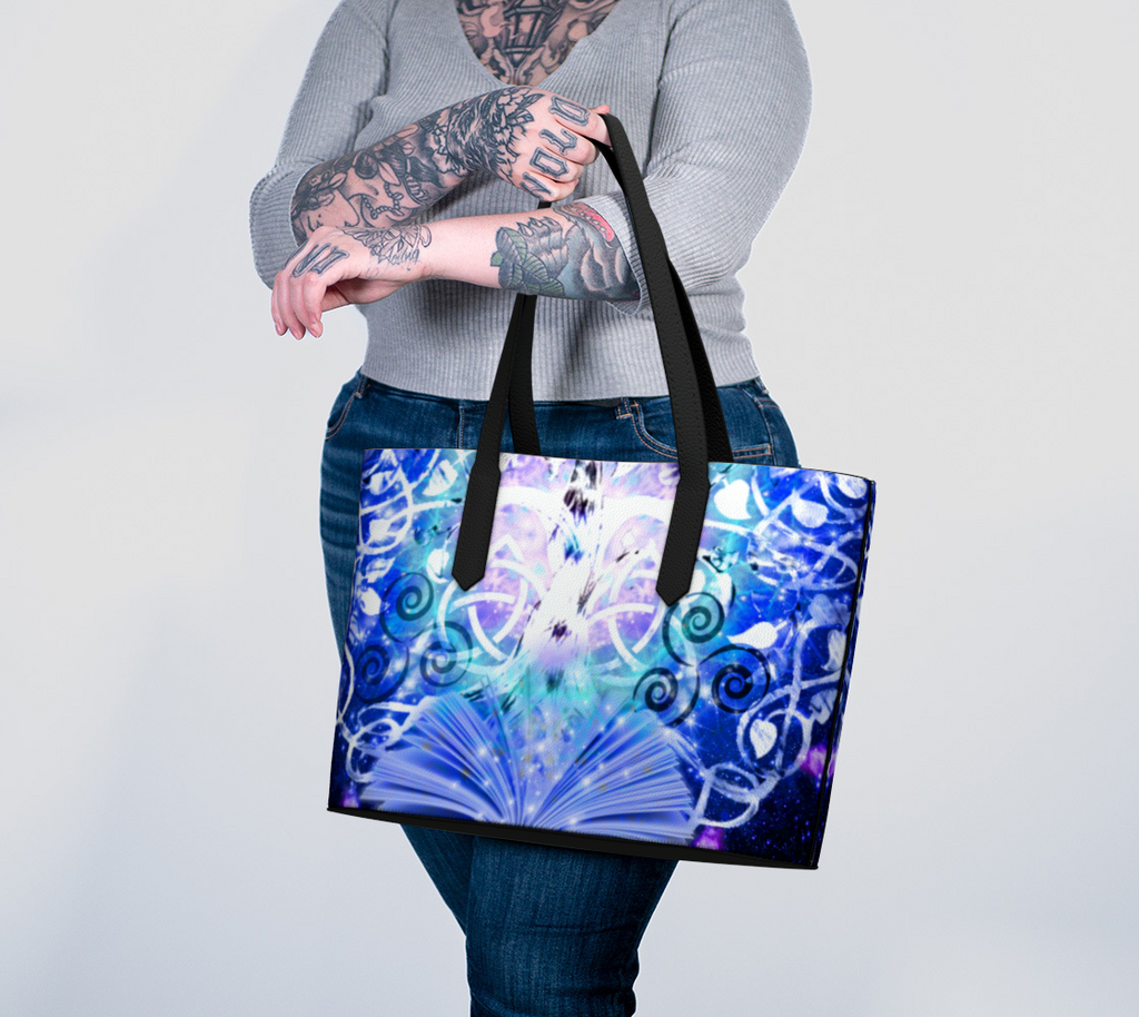 Amen Jin's Katerina's Eros & Psyche Desires Celtic Meditations Vegan Leather Tote Bag