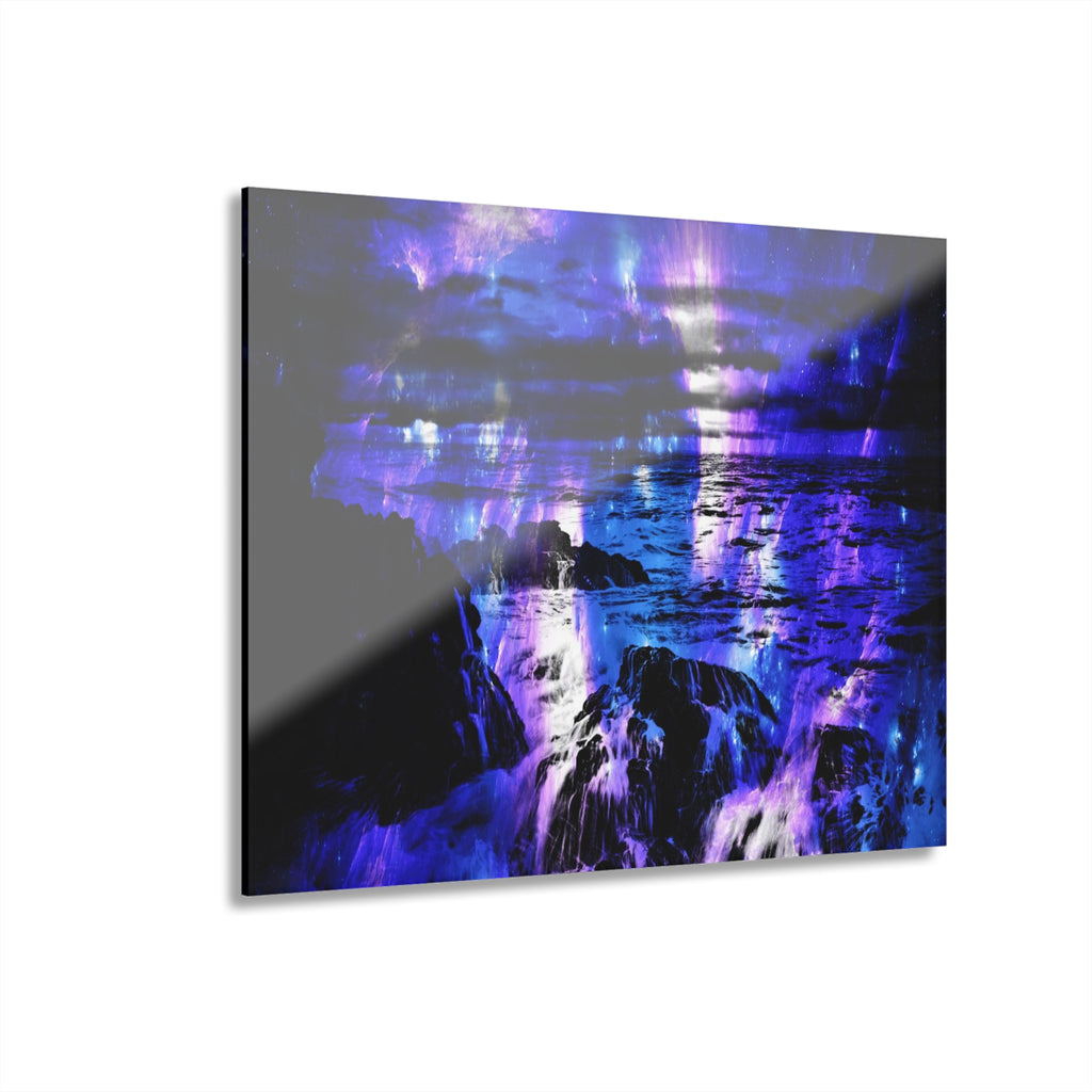 Amethyst Sapphire Cosmic Falls Dreams Acrylic Prints (French Cleat Hanging)