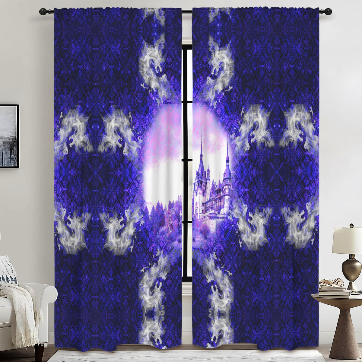 Katerina's Dragon's Eye Desires Dragoness Dreams Floor-To-Ceiling Curtain 52x84inch | Ships from USA