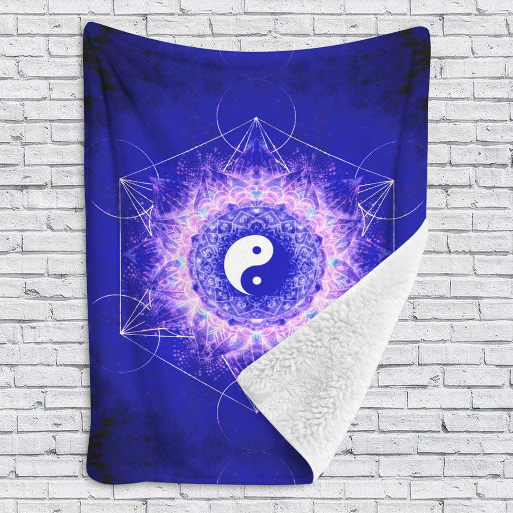 Katerina's Uncertainty in Time & Space Yin Yang Meditations Sherpa Fleece Blanket 60" x 80" | Ships from USA