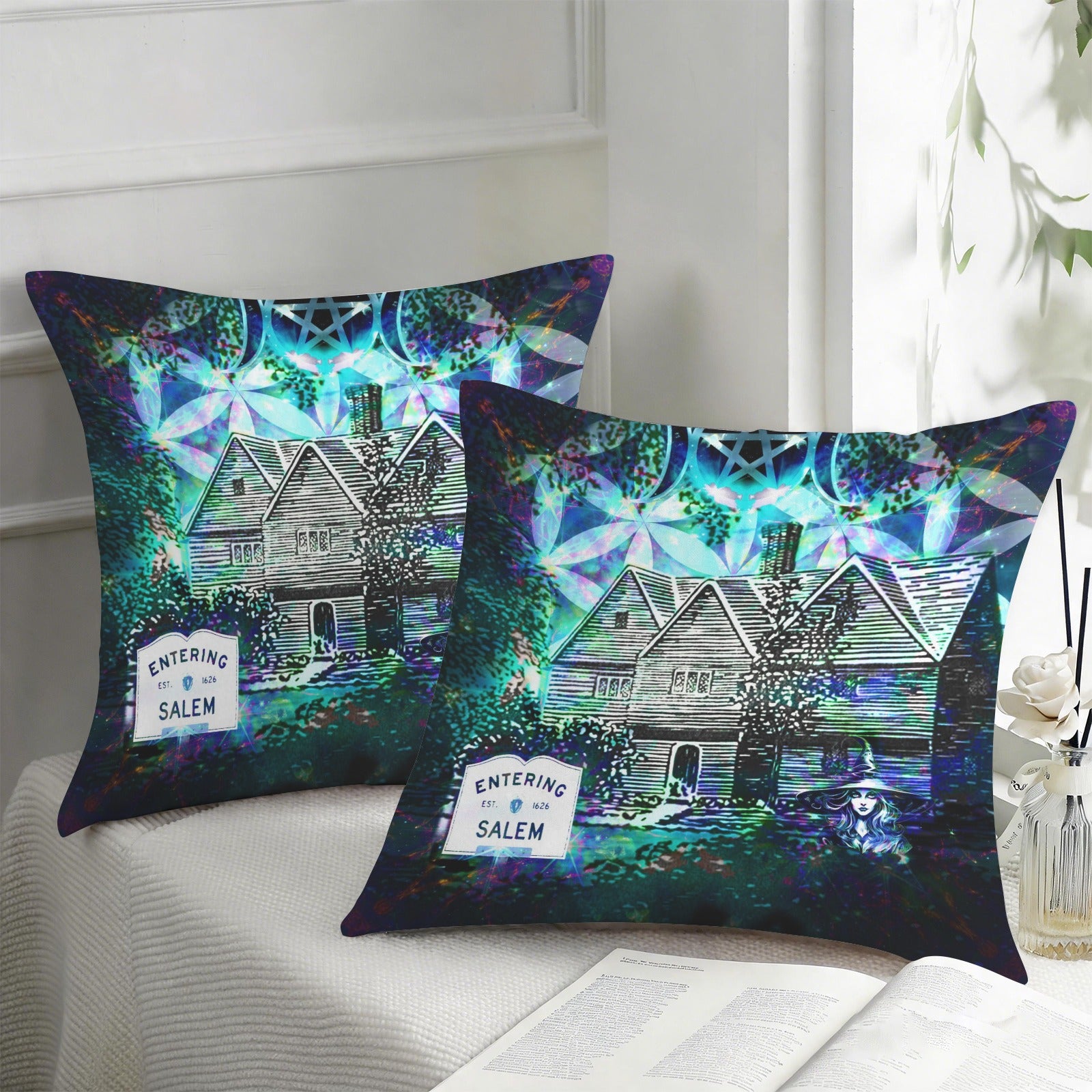 Katerina's Now & Forever Salem Witch Meditations Custom Pillow Cases 18" x 18" (2-Pack) | Ships from USA