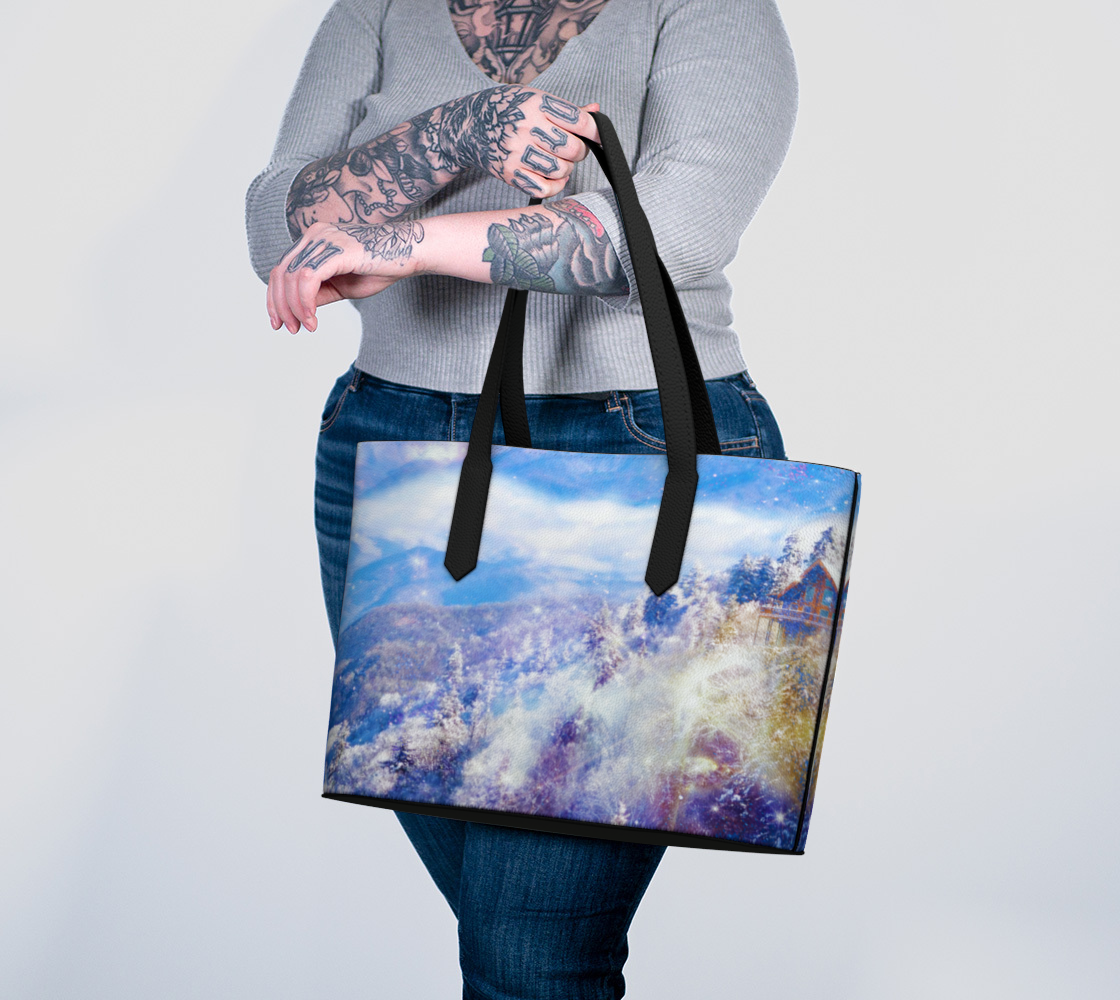 Katerina's Light a Way Smoky Mountain Dreams Vegan Leather Tote Bag