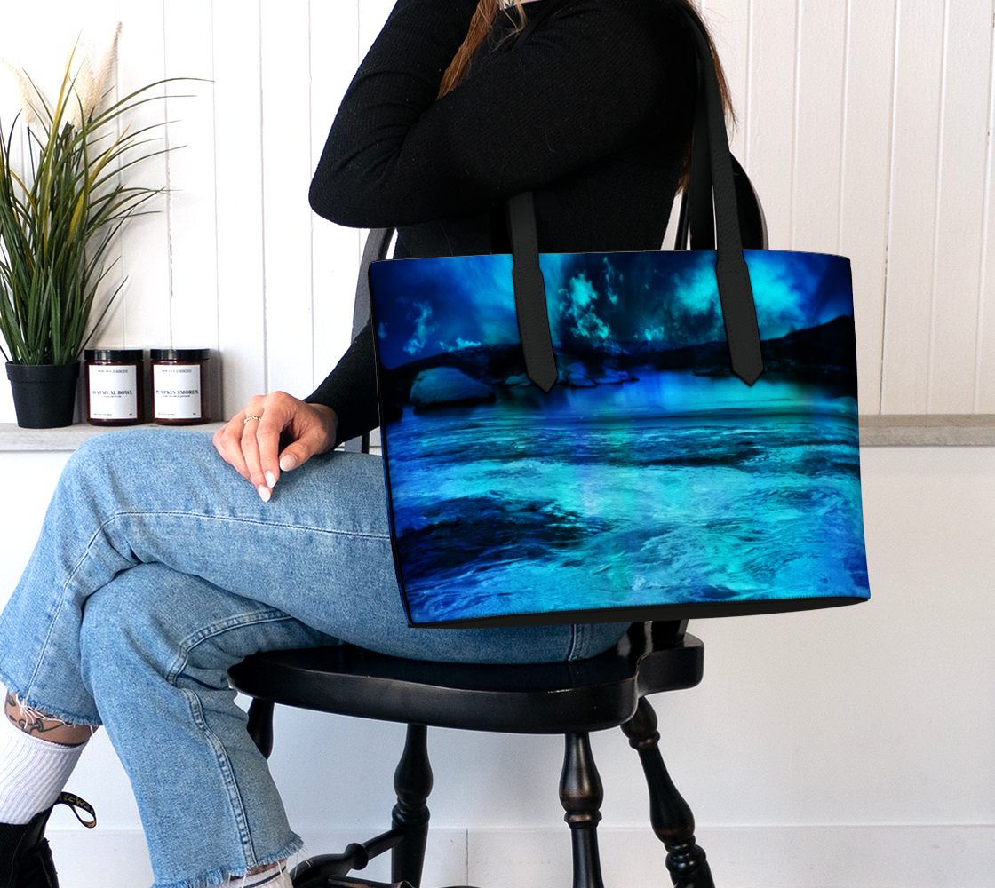 Dancing Sea Dreams Vegan Leather Tote Bag