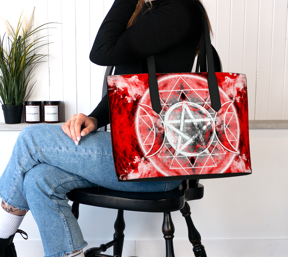 Katerina's Waiting for Hello Desires Triple Goddess Meditations Vegan Leather Tote Bag