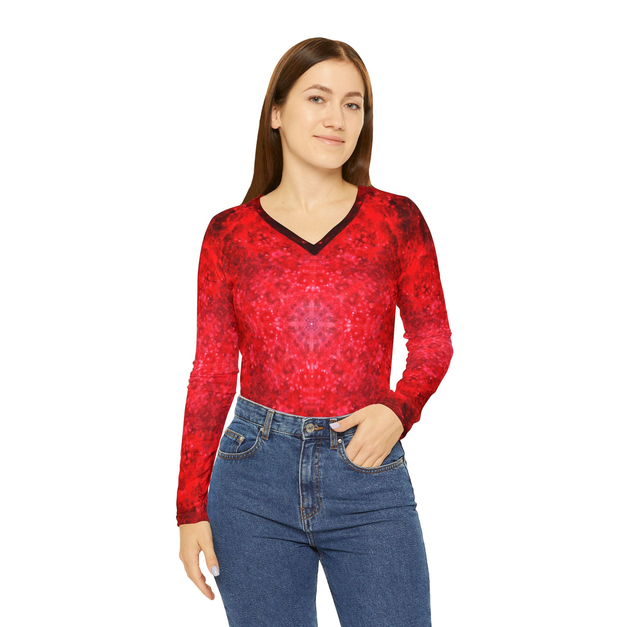 Katerina's as Alive as You Want Me Desires Women's Long Sleeve V-neck Shirt