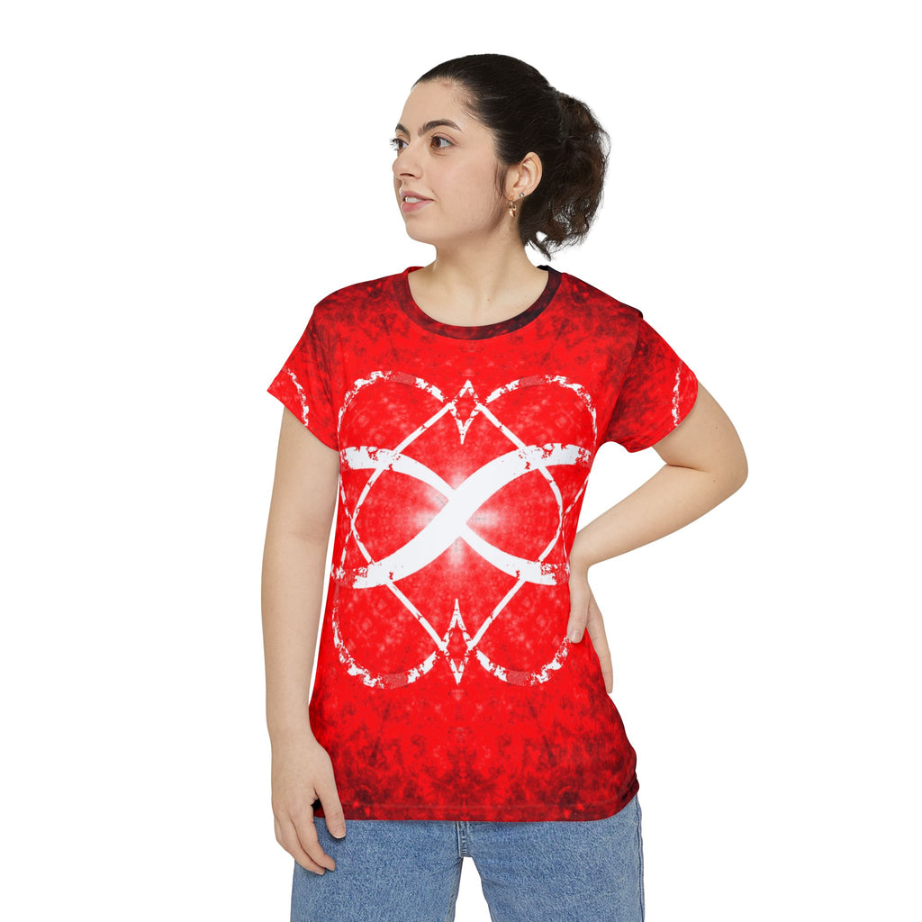Katerina's Red Instead Infinity Desires 2024 Women's Short Sleeve Shirt