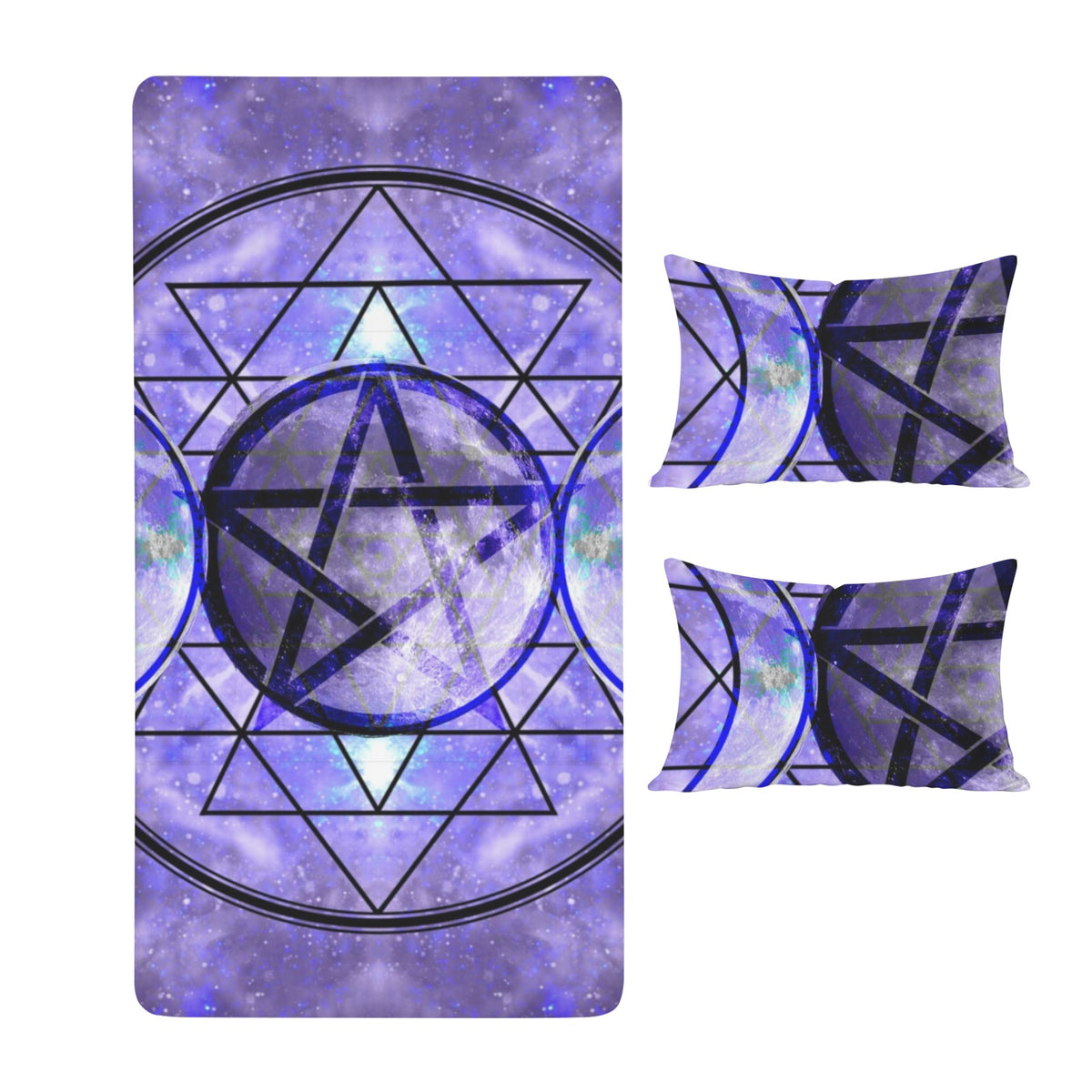 Katerina's Triple Goddess Magickal Desires Twin Bedding Set (Fitted Sheet + Pillowcases) | Ships from USA