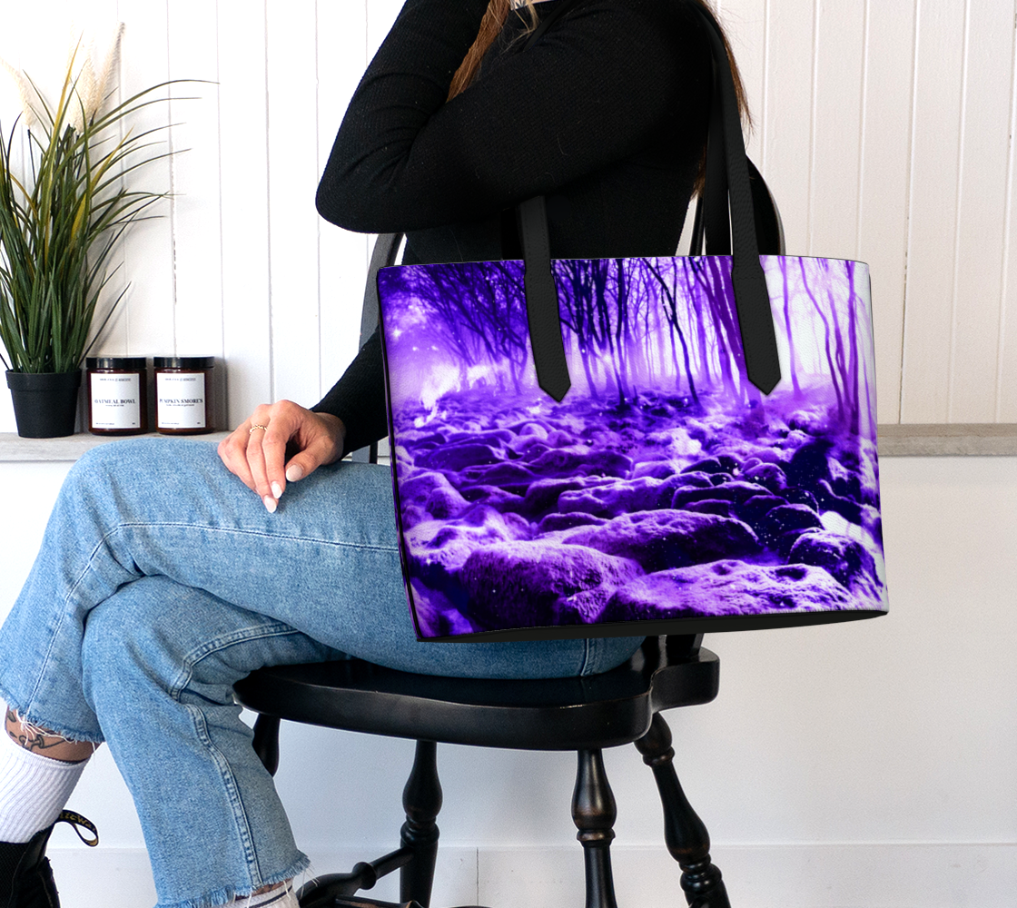 Clearing in the Forest Dreams Vegan Leather Tote Bag