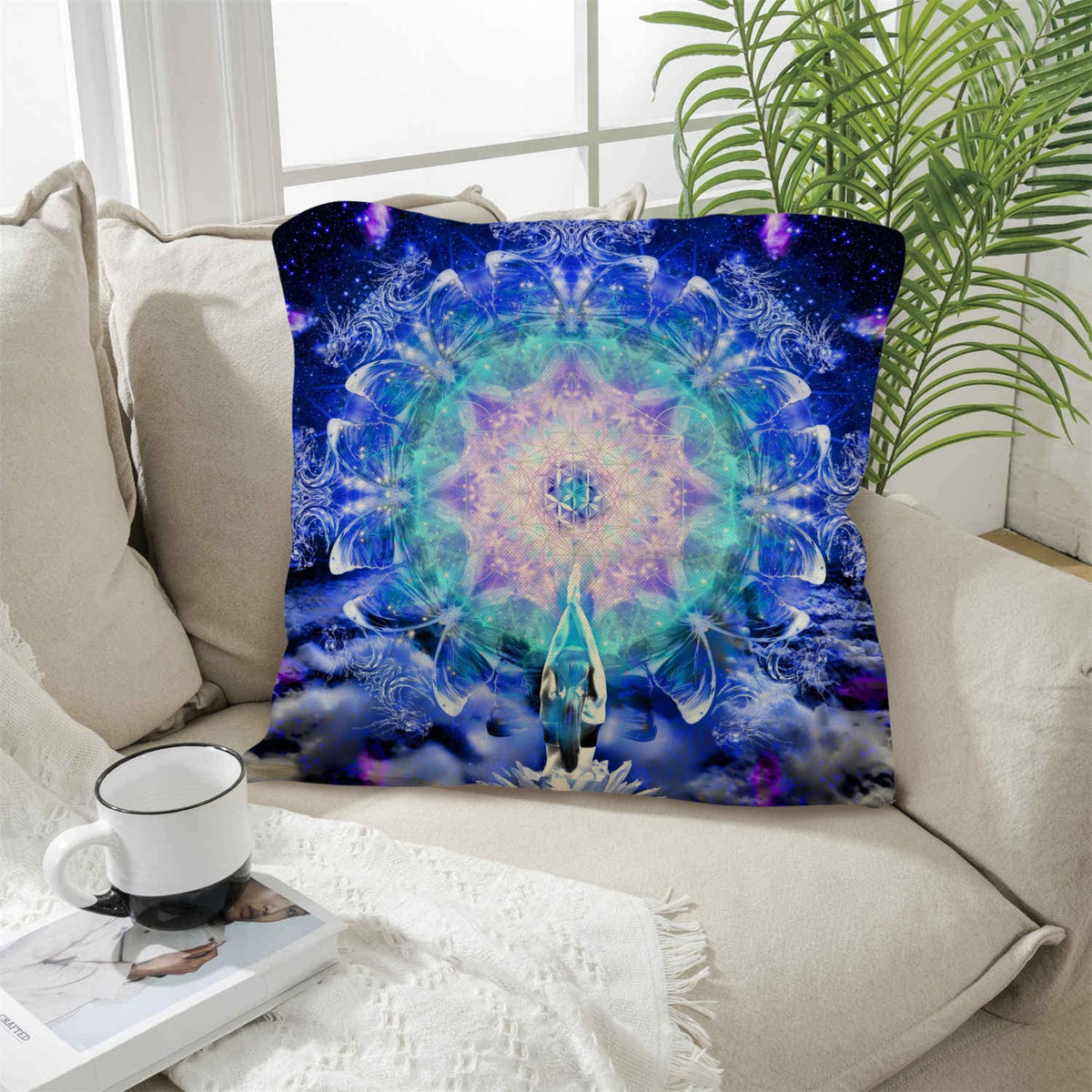Amen Jin's Katerina's Eros & Psyche Metamorphosis Meditations Linen Throw Pillow 18" x 18" ( 1 Piece ) | Ships from USA