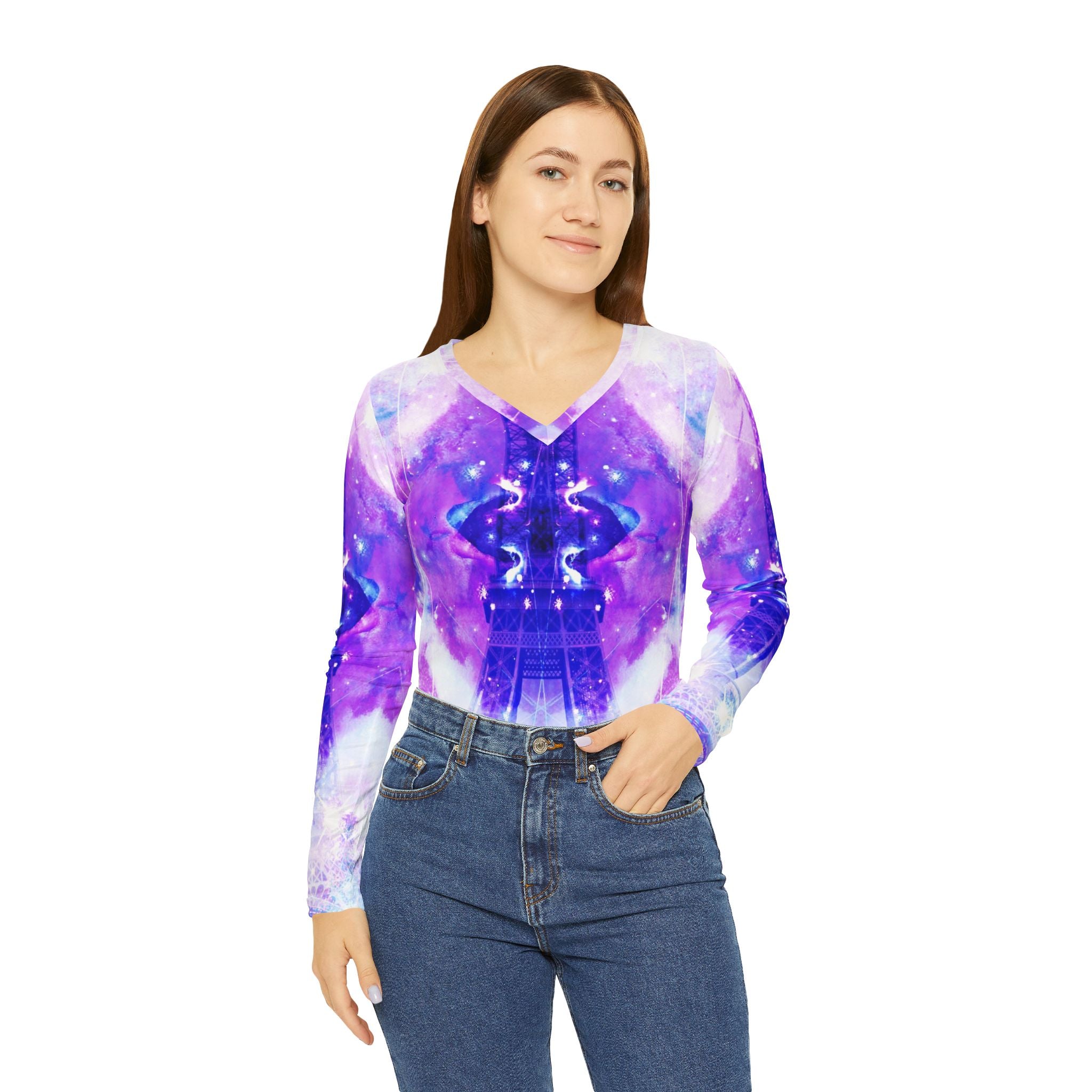 Amen Jin's Perfect Union Desires Parisian Dreams Long Sleeve V-neck Shirt
