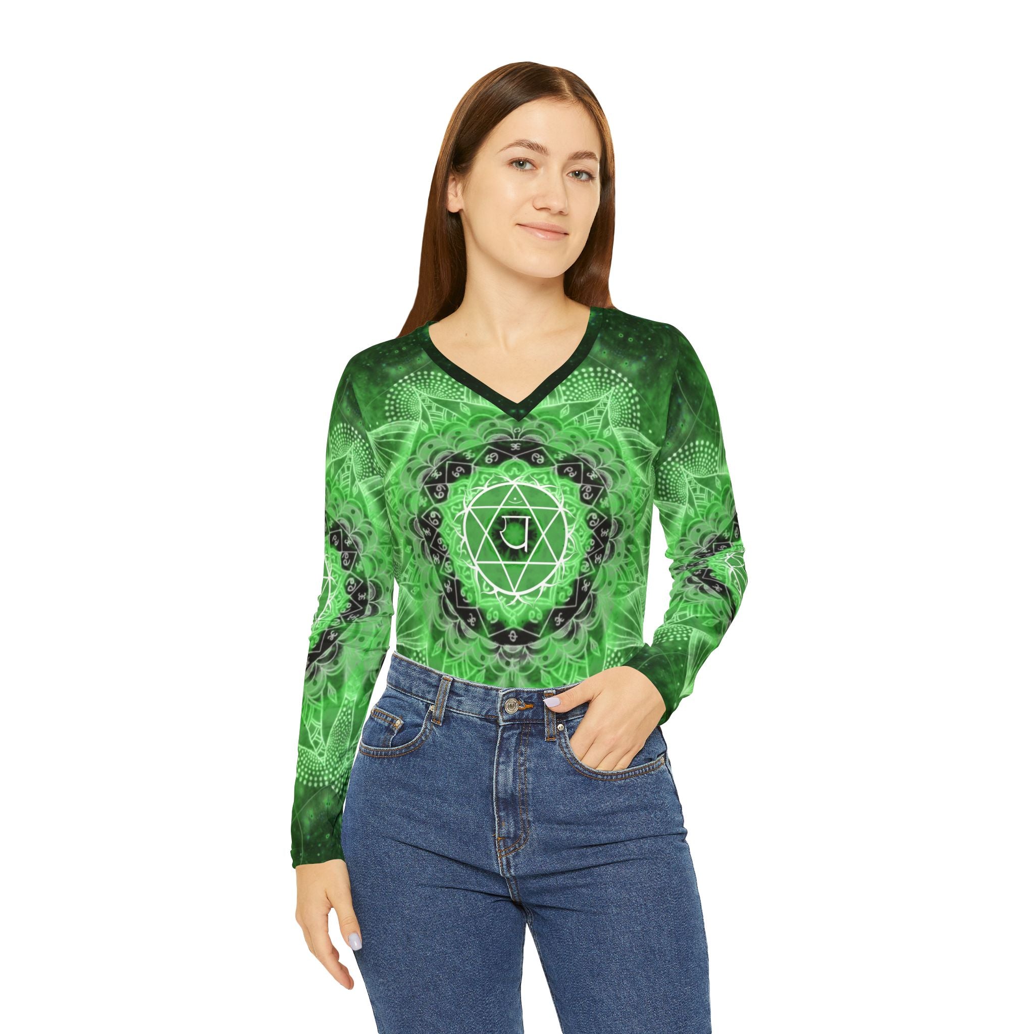 Anahata Meditations Long Sleeve V-neck Shirt