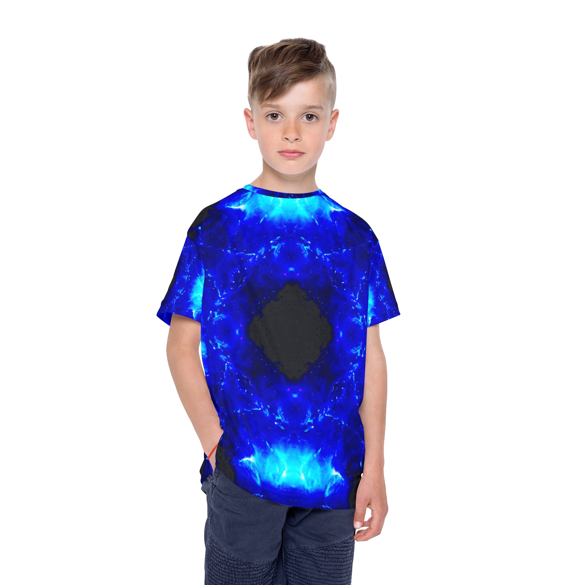 Amen Jin's Blue Flame Desires Kids Sports Jersey