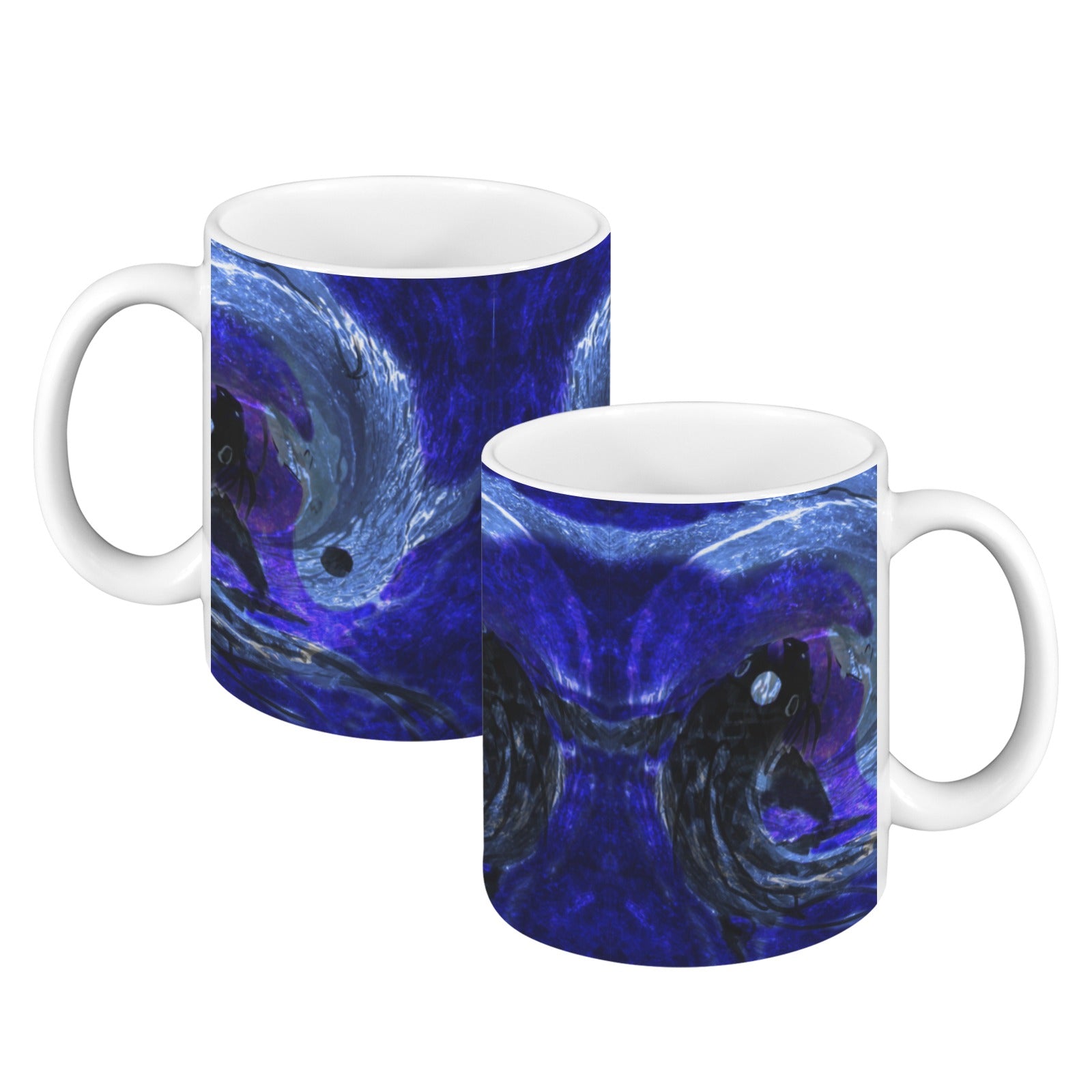 Katerina's Dragon's Eye Koi Desires Custom White Mug(11OZ)(Set of 2) | Ships from USA