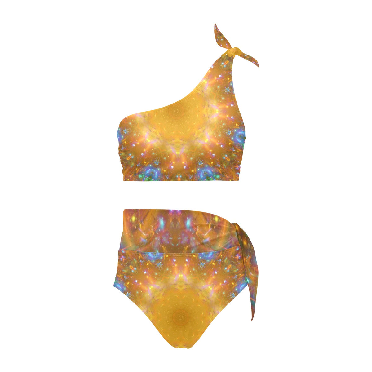 Amen Jin's Dreams of the Lake Desires High Waisted One Shoulder Bikini Set (S16)