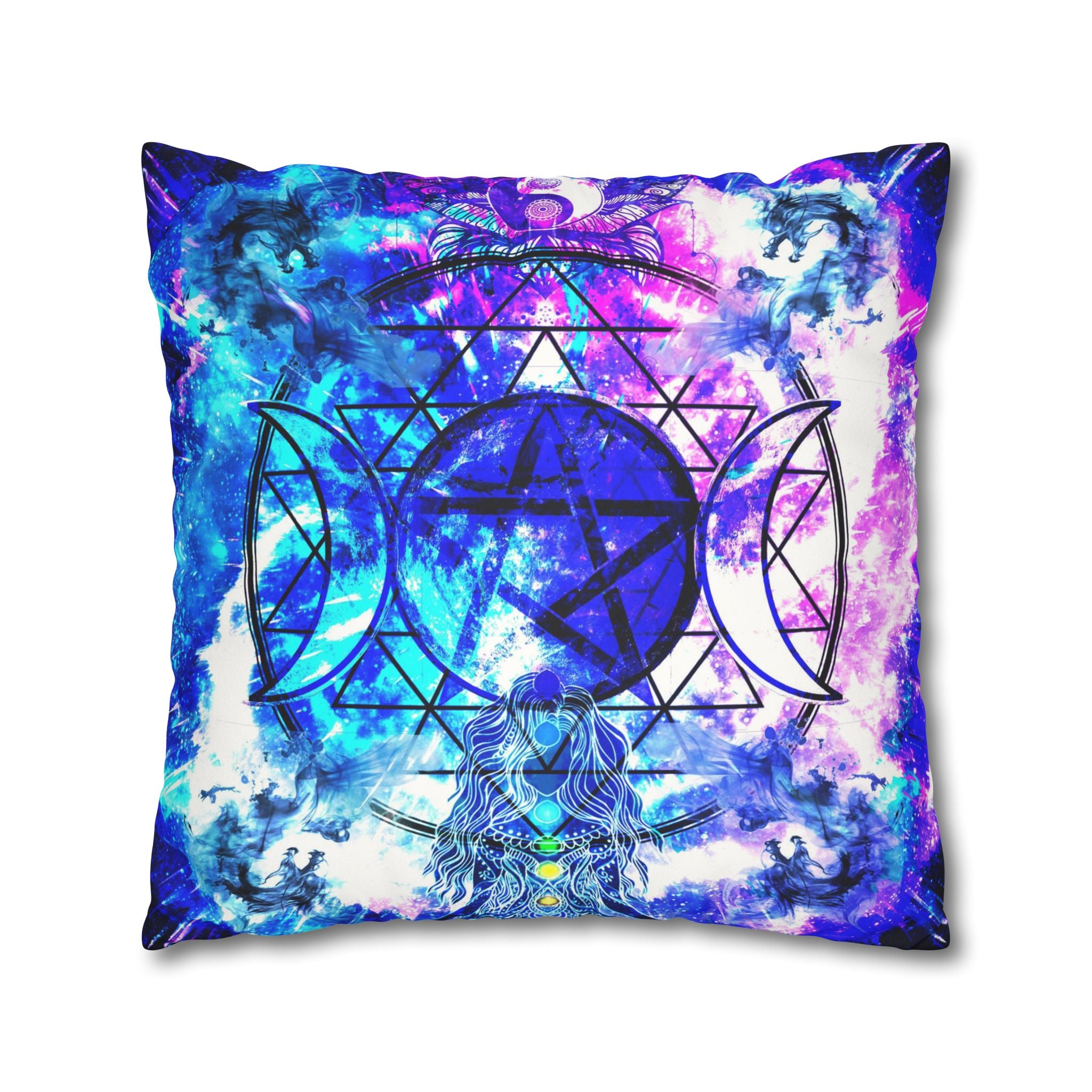 Creation's Magickal Awakening Meditations Faux Suede Square Pillow Case